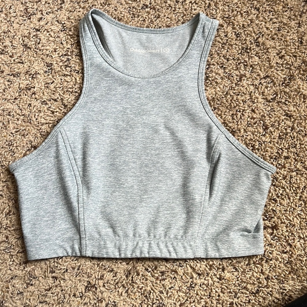 Outdoor Voices Athena Crop Top M Heathered Gray